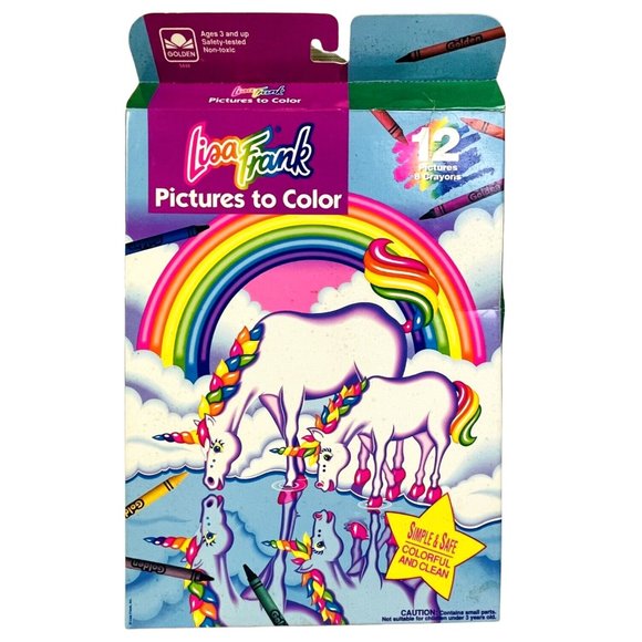 Lisa Frank Accessories - Lisa Frank 90s Vintage Pictures to Color 12 Page Coloring Set